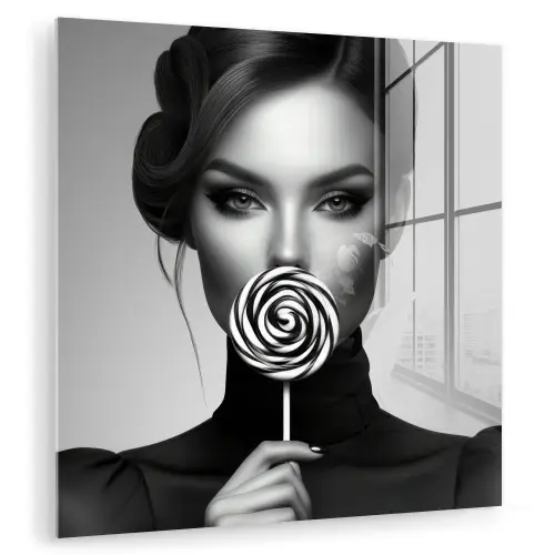 Vrouw - Lolly - Zwart plexiglas 5mm klein -zzzproduct_nieuw