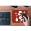 Wijnglazen - Silhouetten - Wit muismat rubber klein -toetsenbord