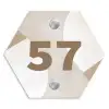 Abstract beige - Traditioneel Naambord Hexagon klein -3d