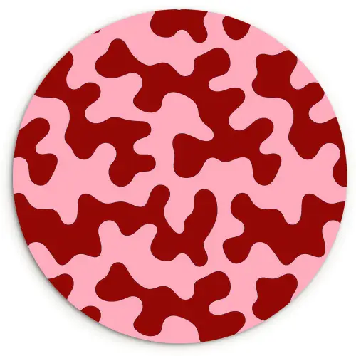 Modern - Abstract - Rood Wandcirkel kunststof plaat 5mm dik klein 188 -3d