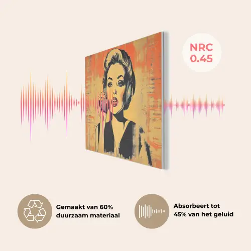 Retro - Vrouw - Koptelefoon - Oranje PET vilt klein -USP_NL