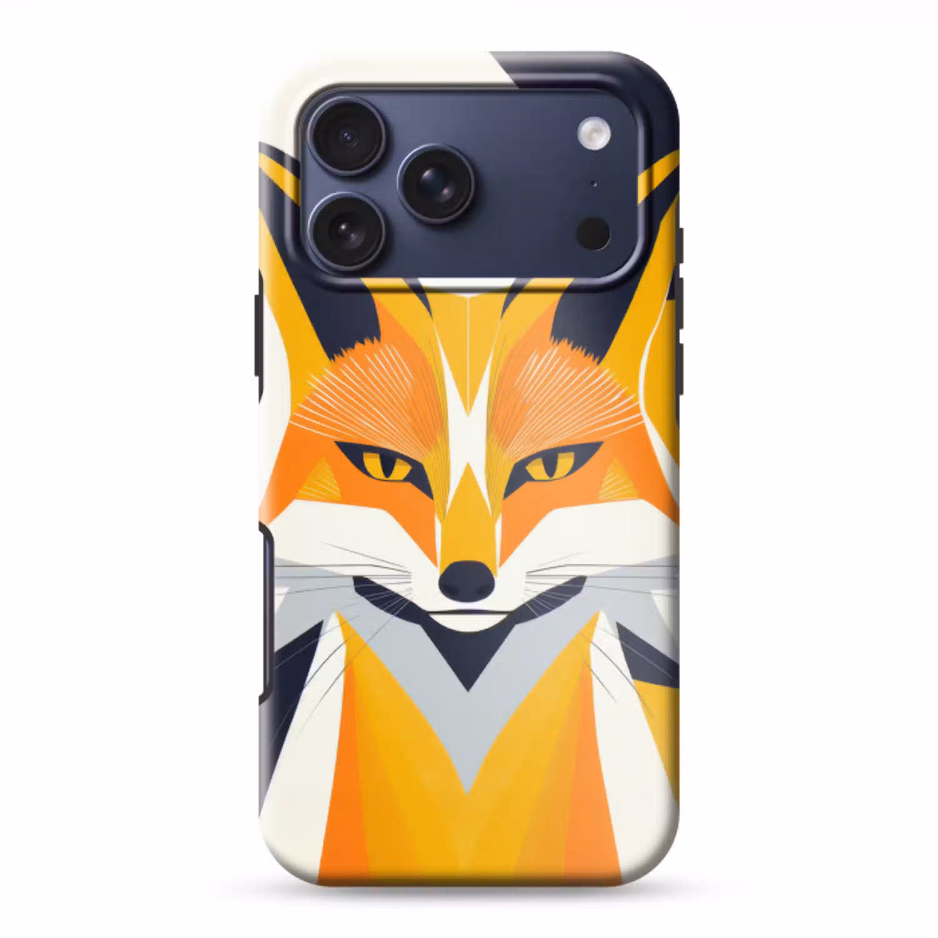 Vos - Oranje - Abstract - Driehoeken Toughcase MagSafe Apple iPhone 17 Pro Max klein -3d