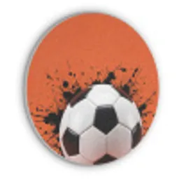 Voetbal - Verf - Sport - Oranje Akoestische PET Vilt - Rond klein -3d