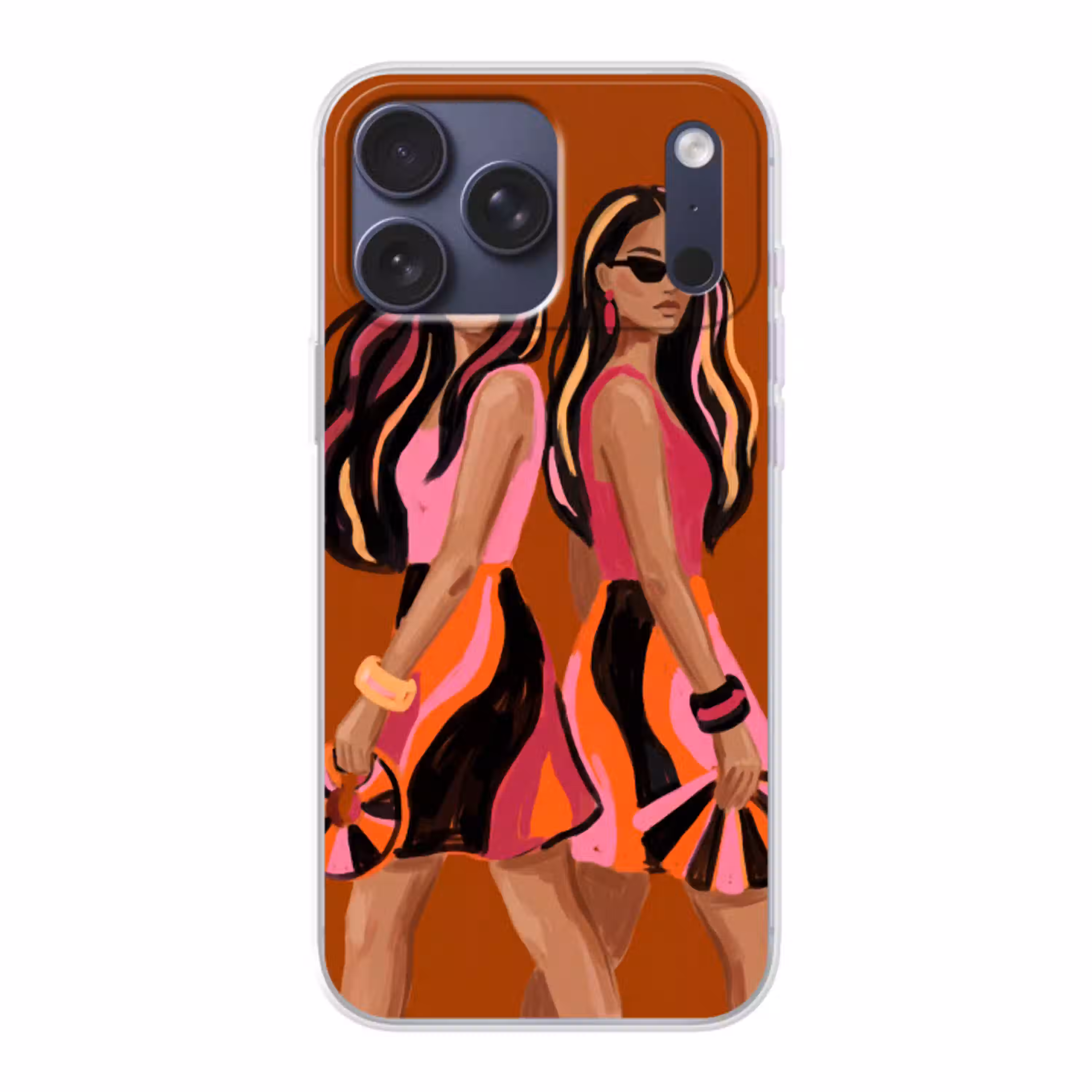 Mensen - Duo - Mode - Illustratie - Kleurrijk Telefoonhoesje iPhone 17 Pro Max klein -3d