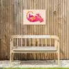 Tijger - Roze - Oranje Tuinposter op houten frame 2 cm dik klein -sfeer4