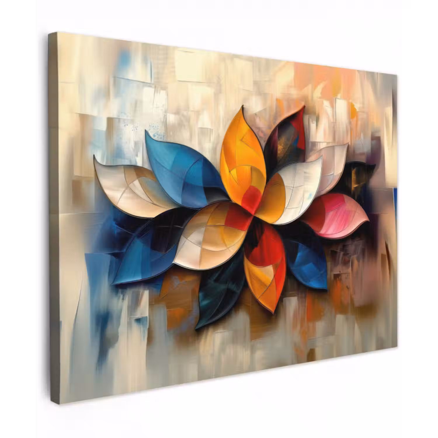 Leinwandbild - Blume - Abstrakt - Bunt - Blätter