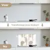 Abstracte bogen - Modern - Beige keuken achterwand spatscherm klein -voor_na_NL