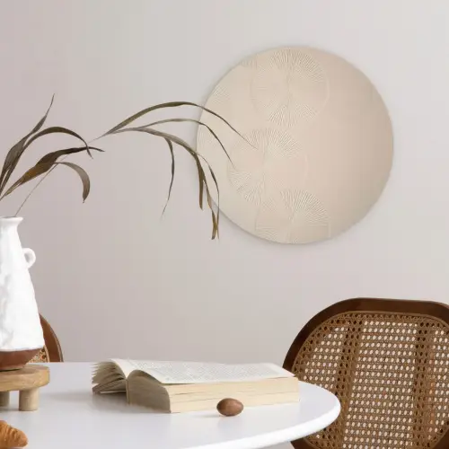 Japandi - Beige - Modern Wandcirkel kunststof plaat 5mm dik klein -sfeer4