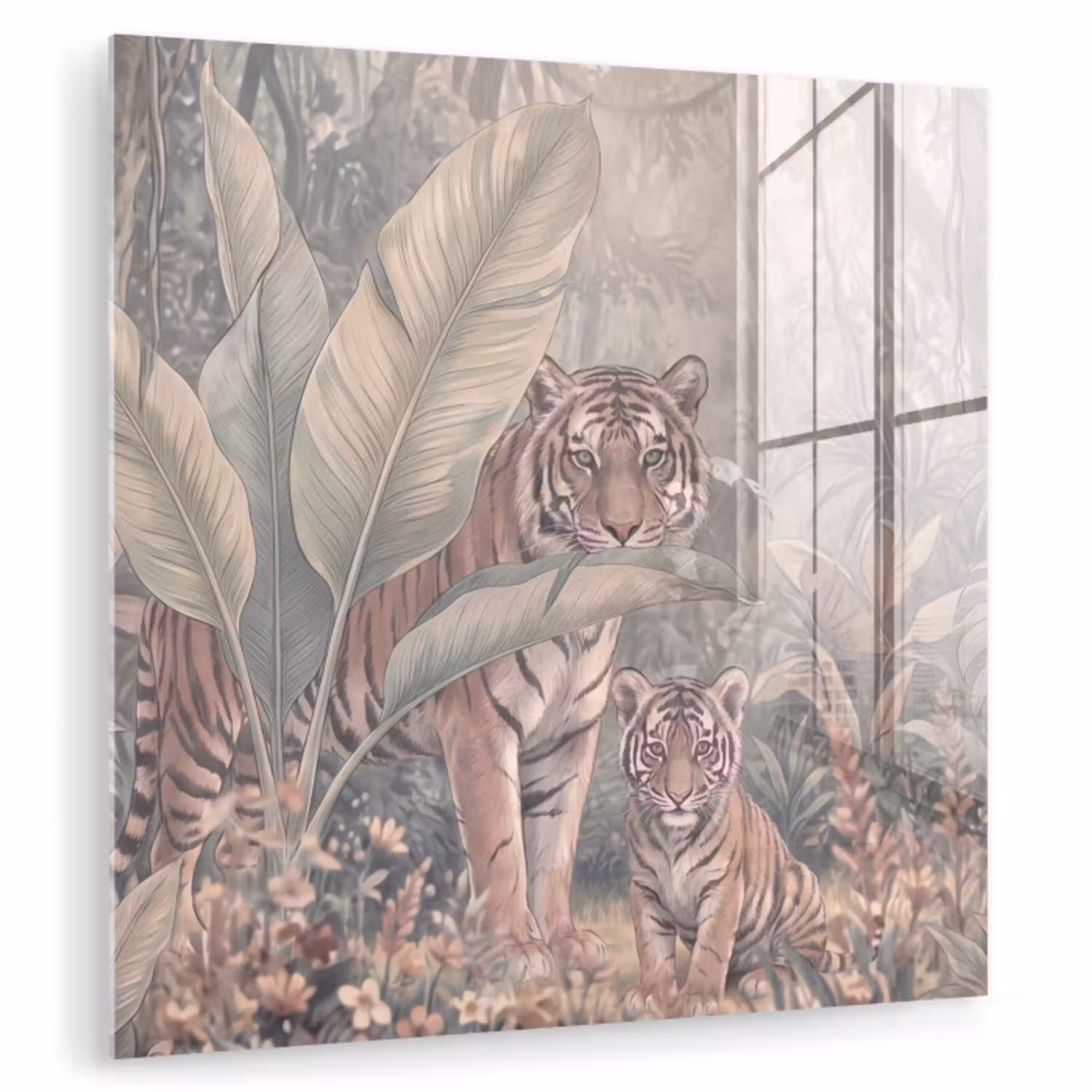 Tijger - Welp - Jungle - Illustratie - Dieren plexiglas 5mm klein -zzzproduct_nieuw