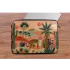 Tijger - Palmen - Cactus - Oranje laptophoes neopreen klein -tafel