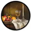 Fruit -  Stilleven - Wijn - Kaars Fotolijst rond zonder passe partout klein -3d