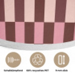 Roze - Rood - Blokjes Akoestische PET Vilt - Rond klein 838 -closeup_DE