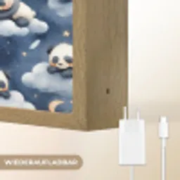 Panda's - Slapen - Blauw Light Box met batterij (Wandlamp) middel 907 -USP_websiteoplaadbaarDE