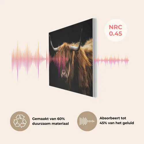 Schotse Hooglander - Horens - Zwart - Dieren - Natuur - Wild - Koe PET vilt klein -USP_NL