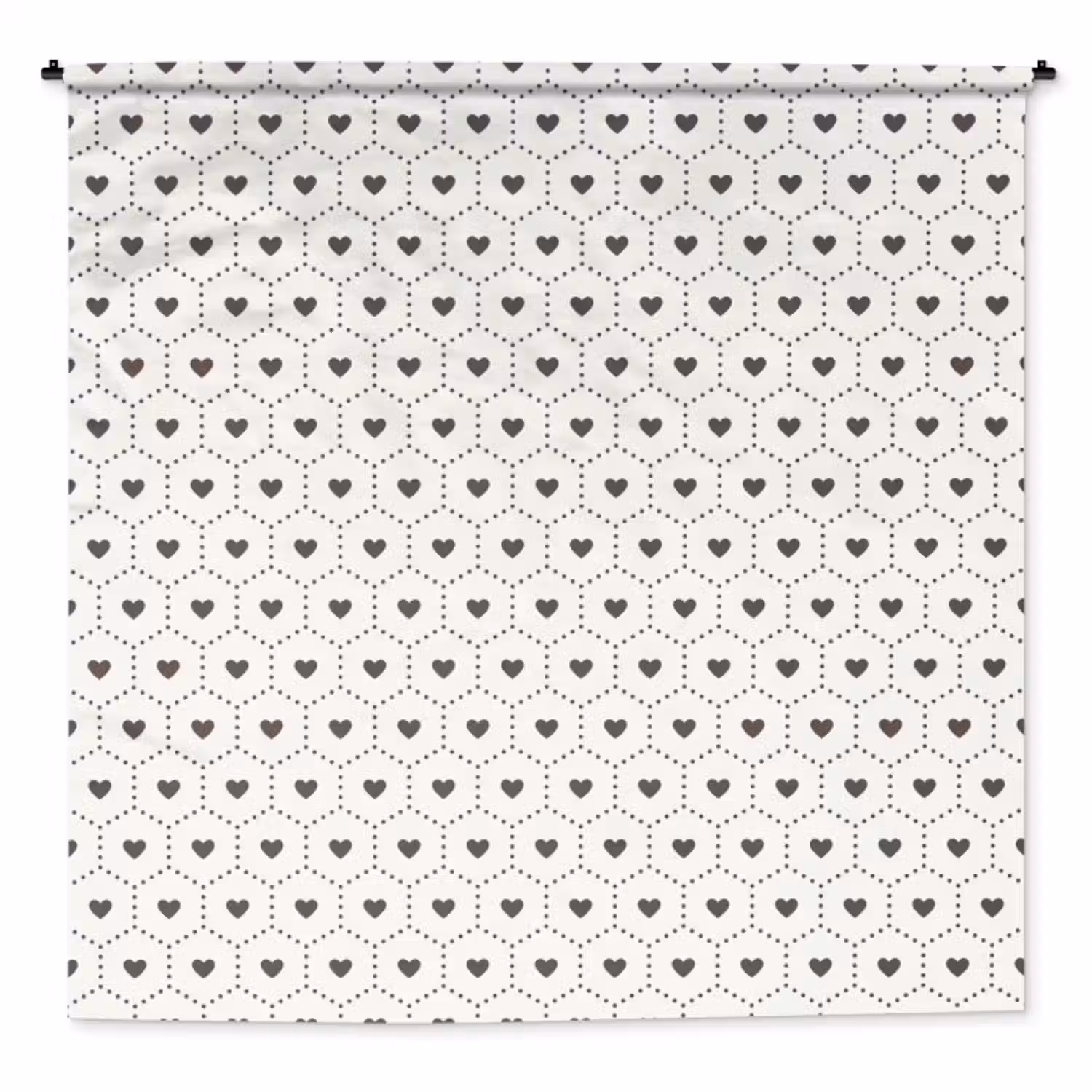 Wandkleed - Hexagon - Patroon - Hartjes - Beige