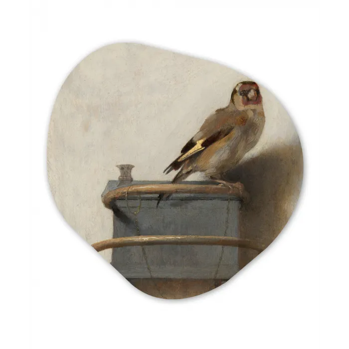 Het puttertje - Carel Fabritius Wandcirkel Organisch Forex 3mm klein -3d
