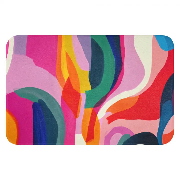 Vormen - Golvend - Abstract - Felroze WCmat klein -3d