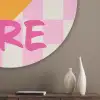 Valentijn - Love - Roze - Oranje Akoestische PET Vilt - Rond klein -sfeer5_closeup