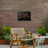 Wereldkaart - Espresso - Zwart Tuinposter op houten frame 2 cm dik klein -sfeer3