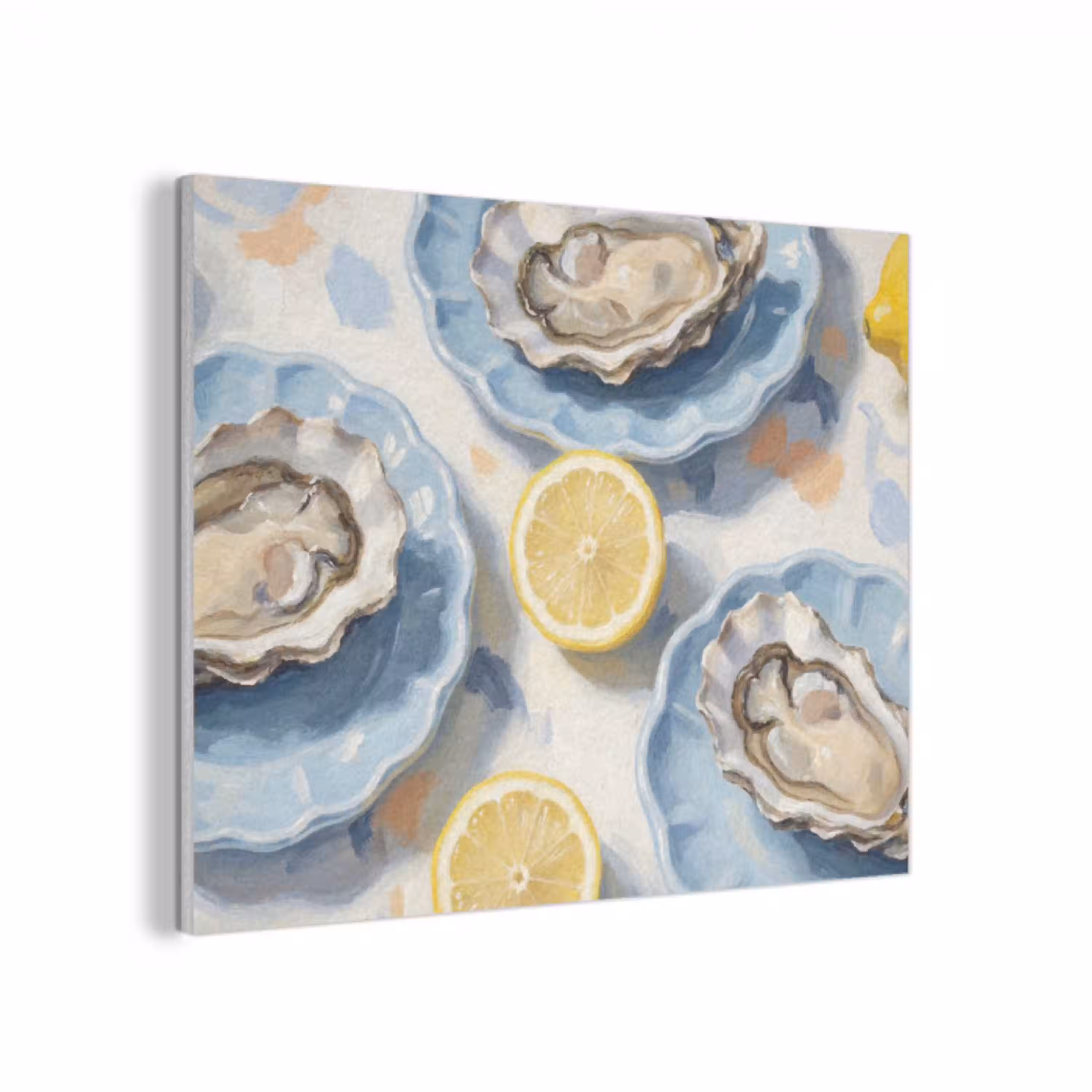 Eten - Oesters - Citroenen - Modern - Geel PET vilt klein -3d