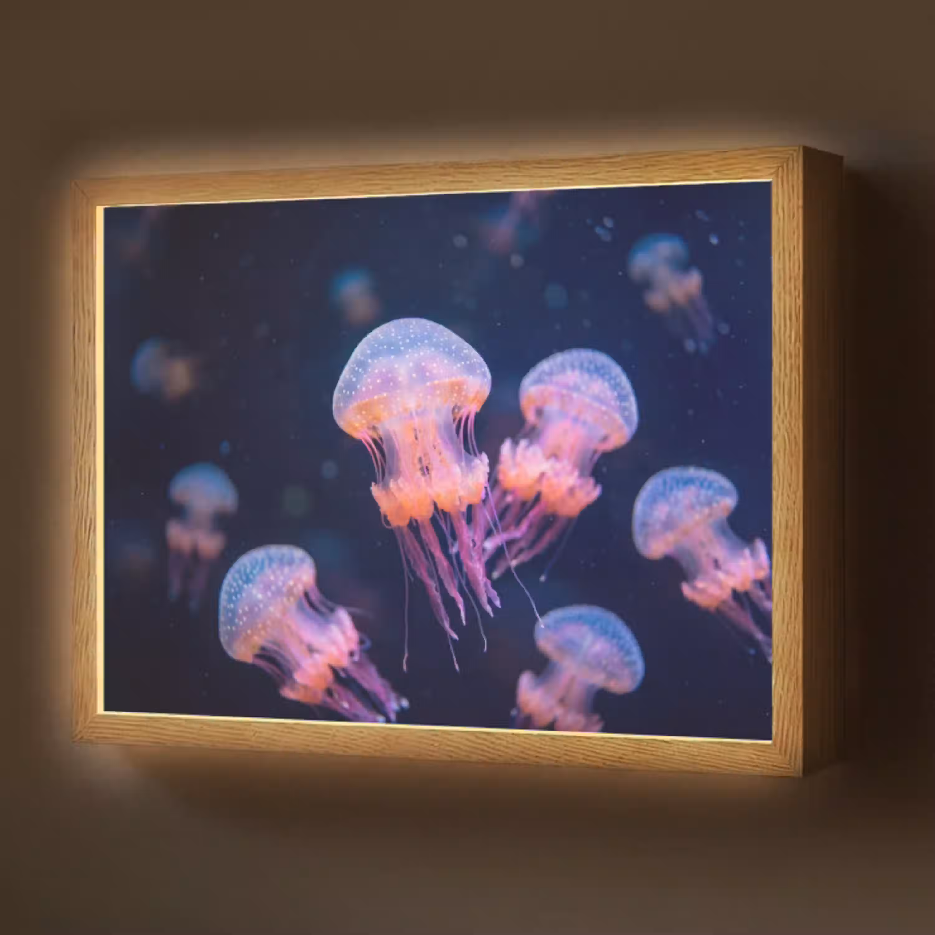 Dier - Onderwater - Natuur - Roze - Mysterieus Light Box met batterij (Wandlamp) middel -z3d_website