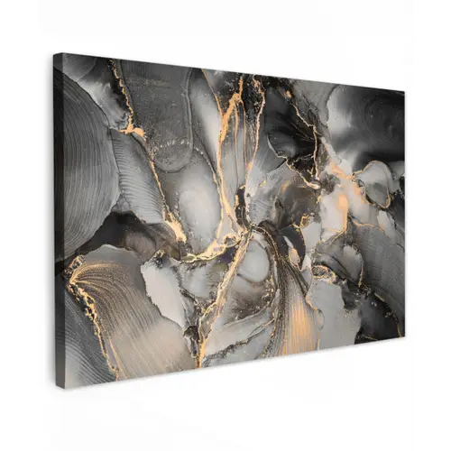 Grijs - Luxe  - Goud - Marmer canvas 2cm klein -z3d
