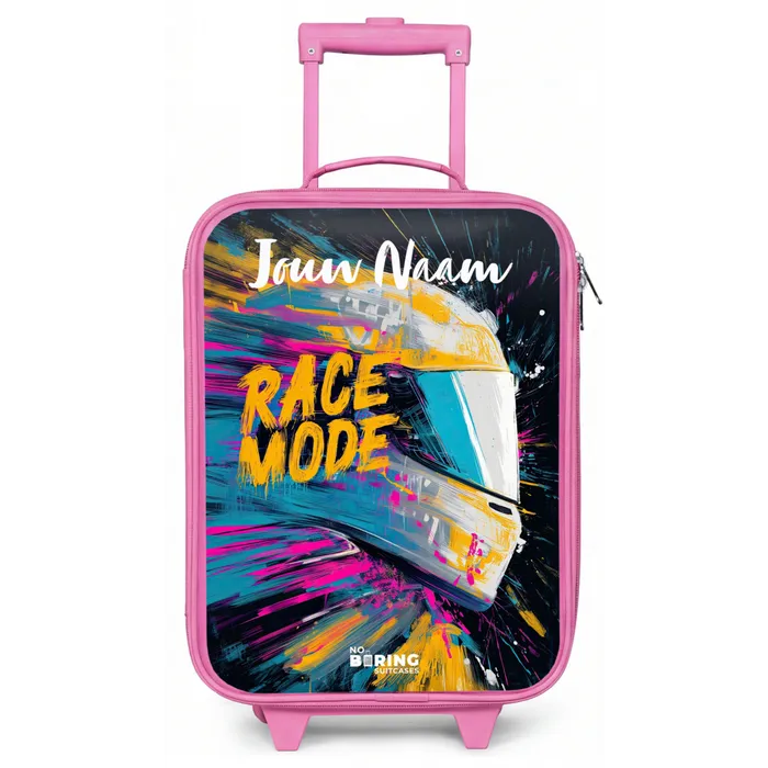 Racehelm - Abstract - Verf - Kleurrijk Kinderkoffer - Roze klein -zz3dotto