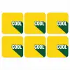 Cool - Geel - Groen onderzetter kurk middel -3d