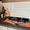 Sterrenhemel - Palmen - Rivier Inductie beschermer vinyl 3mm klein -sfeer3
