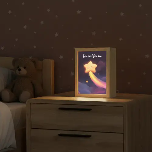 Ster - Gezichtje - Lichtgevend Light Box met kabel (Kinderlampje) klein -sfeer1_kind