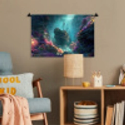 Schip - Hout - Koraalriffen - Zonlicht Wandkleed katoen klein -wsfeer4_kind