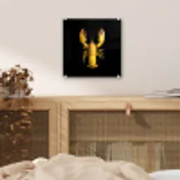 Kreeft - Geel - Stippen - Effen plexiglas 5mm klein -sfeer4