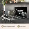 Schotse Hooglander - Koe - Zwart - Wit - Dieren keuken achterwand spatscherm klein -usp_EN