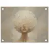 Dromerig - Beige - Paardenbloemzaadjes tuinposter los doek klein -3d