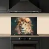 Leeuw - Leeuwenkop - Wilde dieren - Bloemen keuken achterwand spatscherm klein -sfeer1