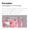 Bloemenpatroon - Roze - Oranje - Bloemen Muismat XXL klein -sfeer5