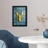 Kreeft - Geel - Blauw - Tegels fotolijst zwart zonder passe partout klein -sfeer4