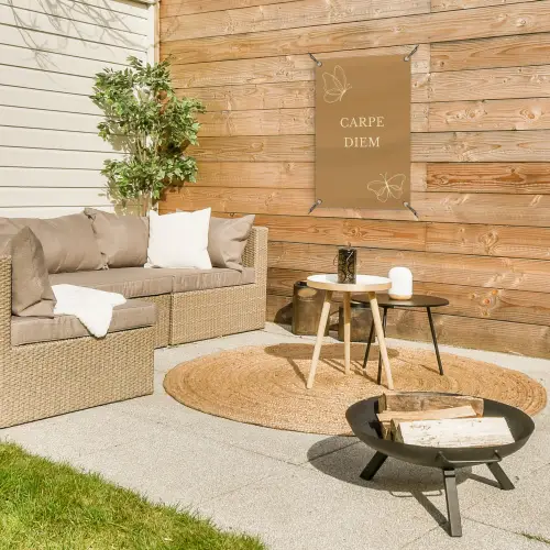 Carpe Diem met Vlinder tuinposter los doek klein -sfeer4