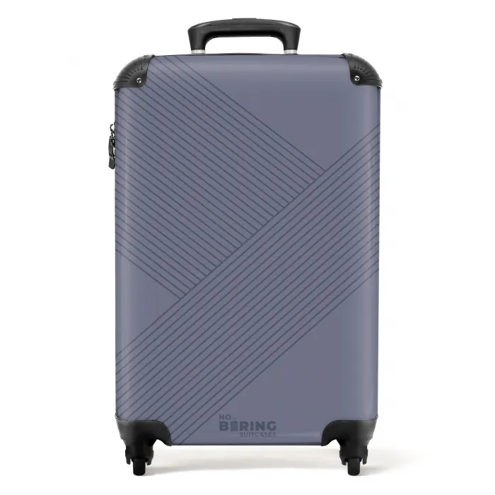 Minimal - Kruisende lijnen op grijsblauw NBS - Handbagage koffer - Unisex middel -productfoto_recht