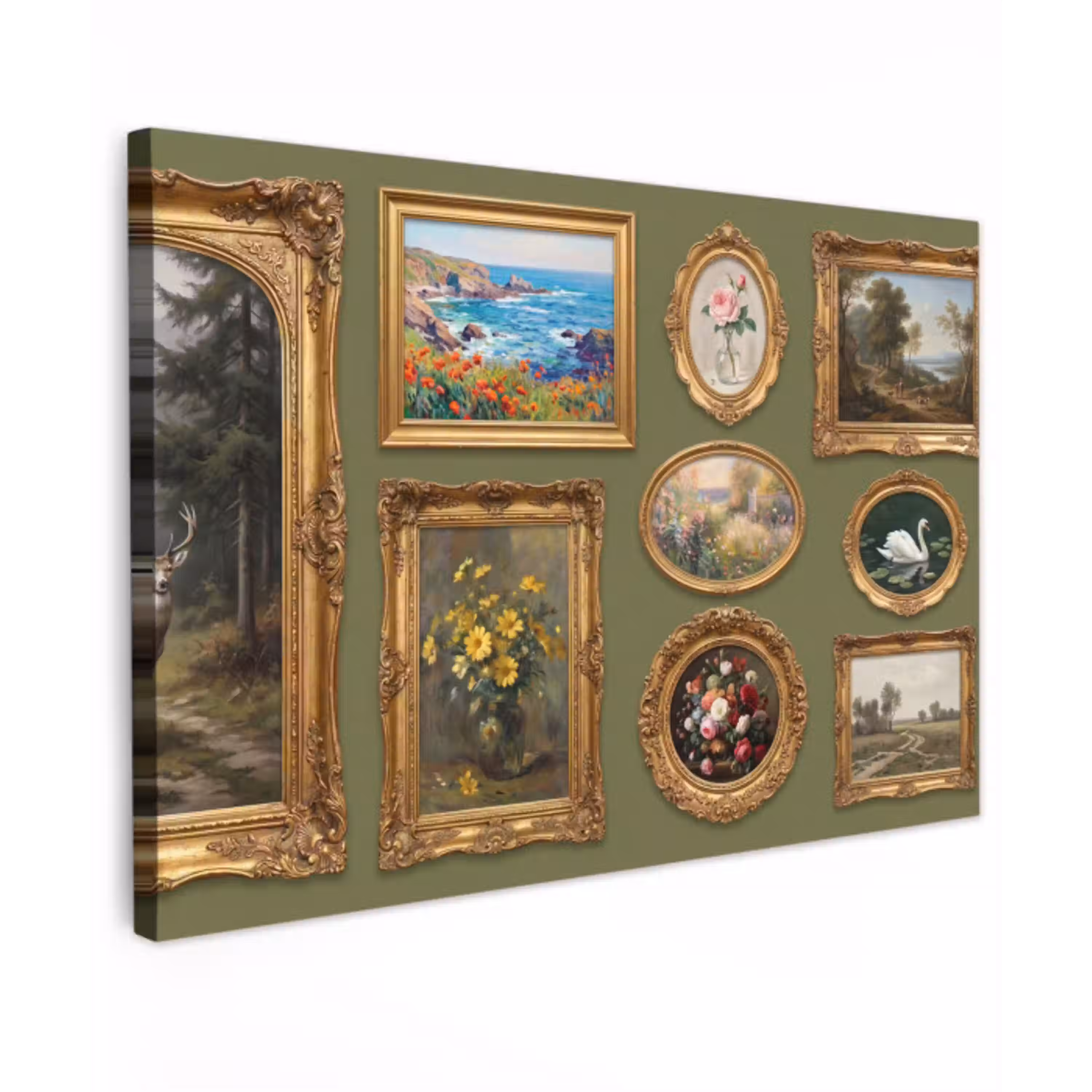 Hert - Bos - Natuur - Klassiek - Dieren Tuinposter op houten frame 2 cm dik klein -3d