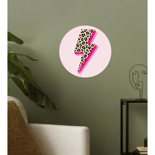 Stippen - Roze - Bliksem Wandcirkel behangsticker klein -sfeer2