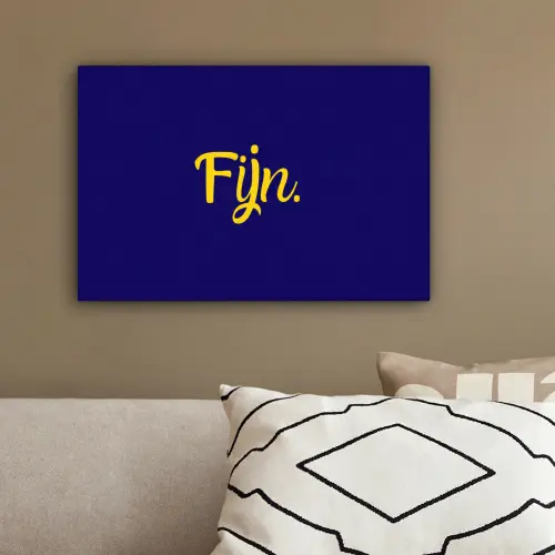 Blauw - Geel - Fijn canvas 2cm klein -sfeer3