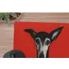 Windhond - Minimalistisch - Rood muismat rubber klein -closeup