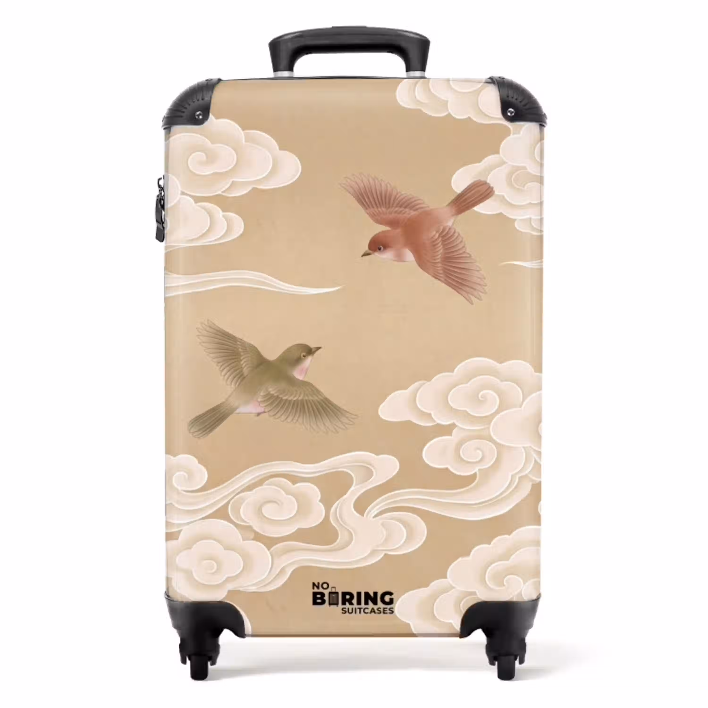 Vogels - Vliegen - Beige NBS - Handbagage koffer - Volwassenen Unisex middel -productfoto_recht