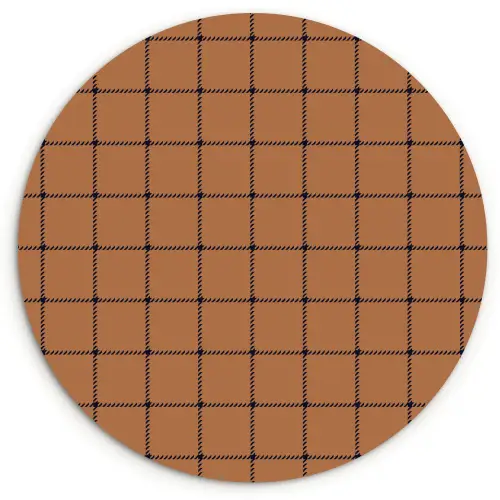 Plaid - Patroon - Vierkant - Bruin Wandcirkel plexiglas klein 852 -3d