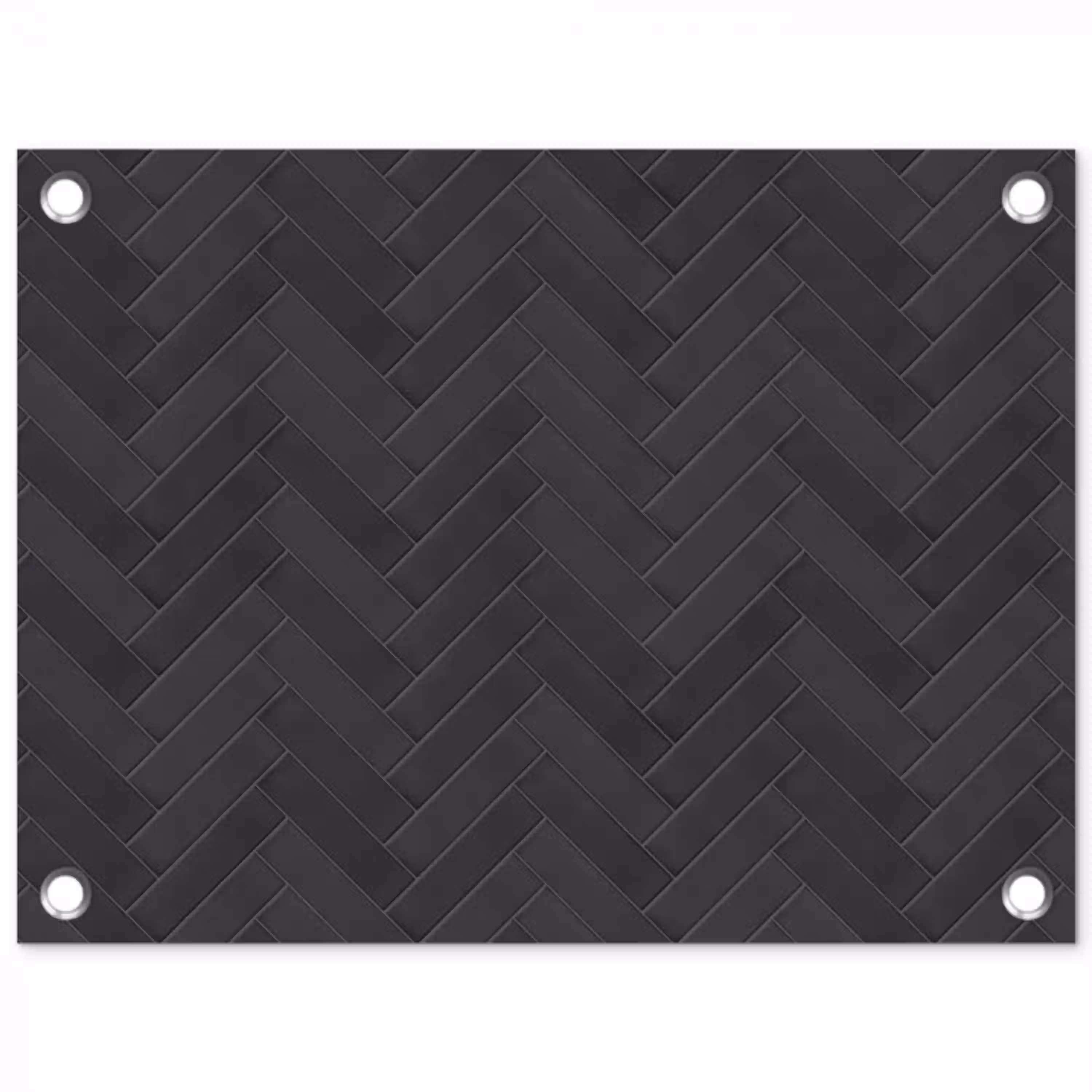 Visgraat - Wandtegel - Donkergrijs tuinposter los doek klein 239 -3d