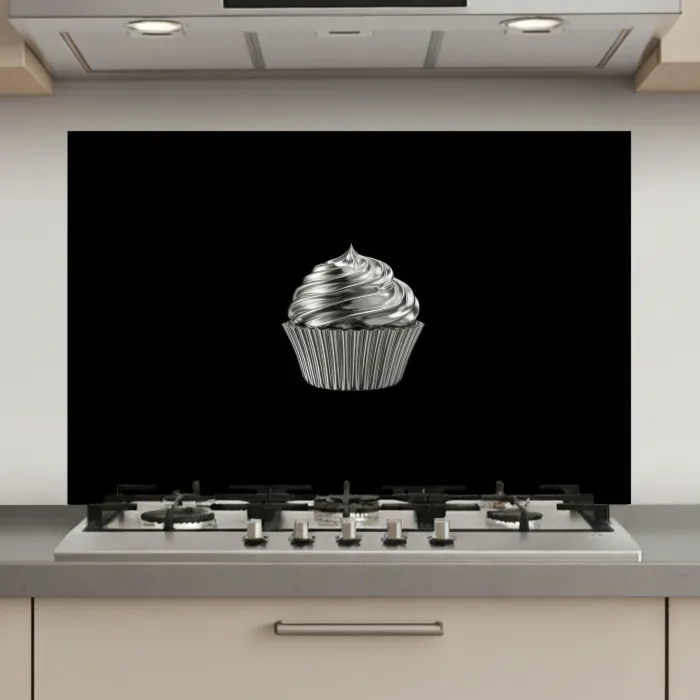 Cupcake - Luxueus - Zilver keuken achterwand spatscherm klein -3d_website
