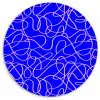 Blauw - Lijnen - Roze - Abstract Wandcirkel plexiglas klein 852 -3d