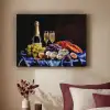 Champagne - Luxe - Oesters Textielframe zwart klein -sfeer1