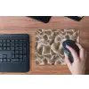 Waaiervorm - Beige - Vezel textuur muismat rubber klein 262 -toetsenbord
